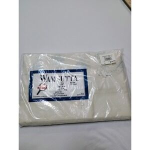 Vtg Wamsutta Cream Blue Floral Flat Sheet Cotton Queen Size